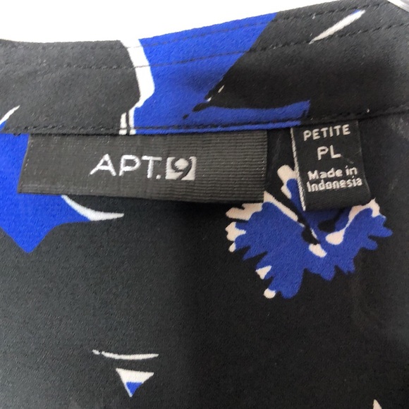 Apt 9 Womens Top Blouse Button Down Front Long Sleeves L Large Petite - Picture 2 of 9